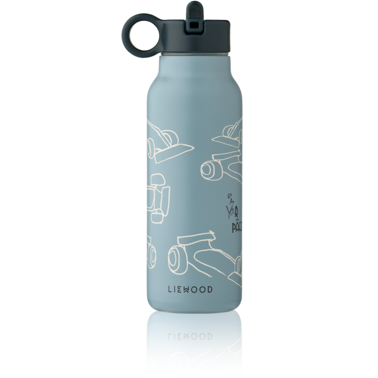 Liewood Liewood Falk Water Bottle 350 ml - Race Cars/Beach Blue