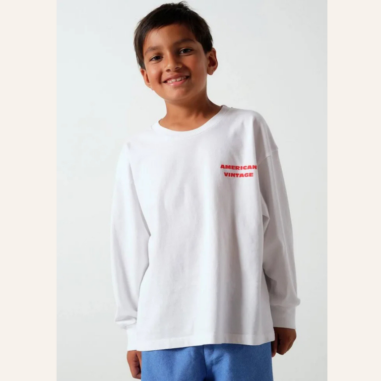 American Vintage AMV Kid tee-shirt Fizvalley - White