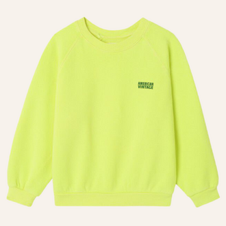 American Vintage American Vintage kid sweatshirt Izubird - Citron fluo