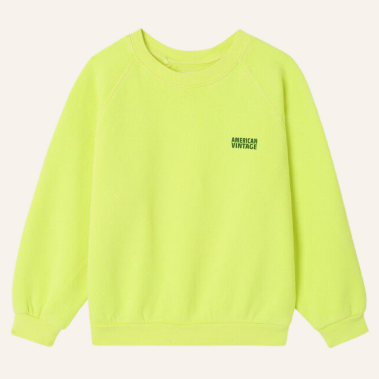 American Vintage American Vintage kid sweatshirt Izubird - Citron fluo