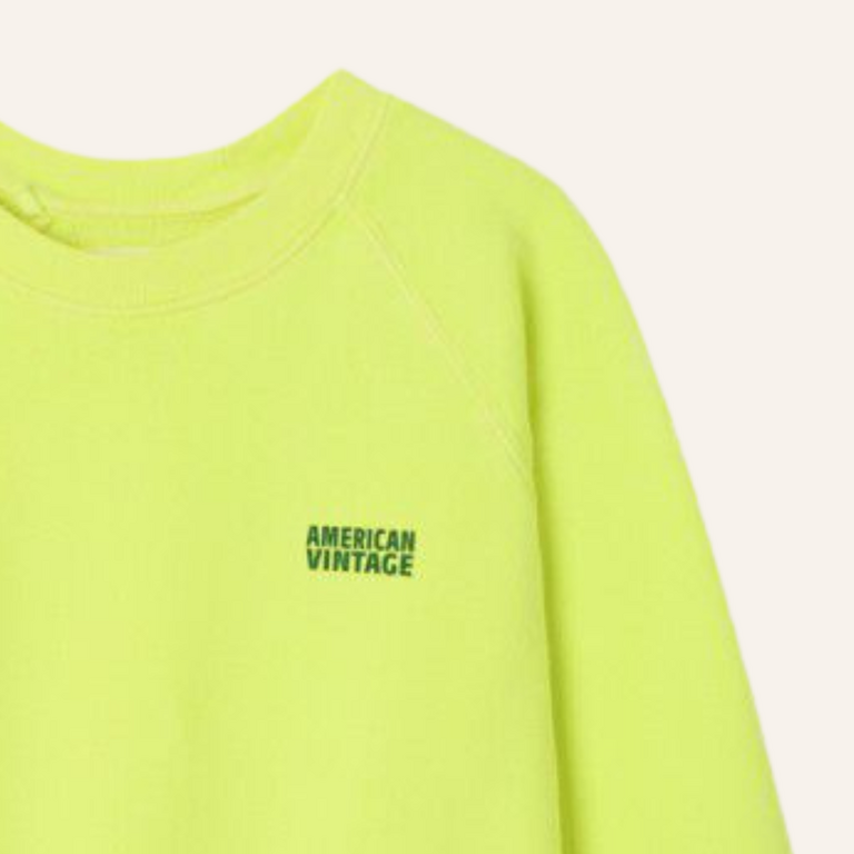 American Vintage American Vintage kid sweatshirt Izubird - Citron fluo
