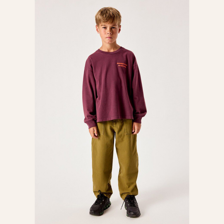 American Vintage AMV kids kids pants Lycaz - Vintage moss