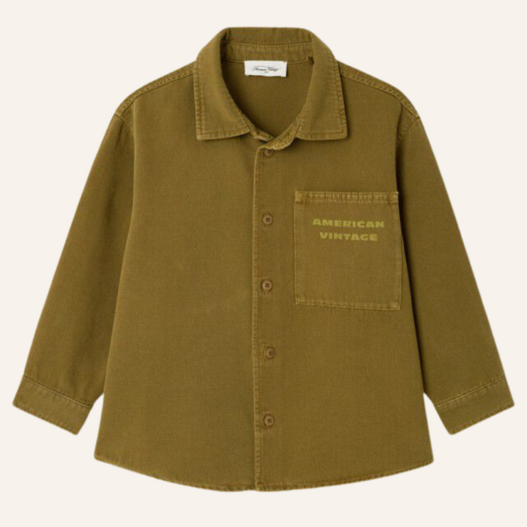American Vintage AMV kids shirt Lycaz - Vintage moss