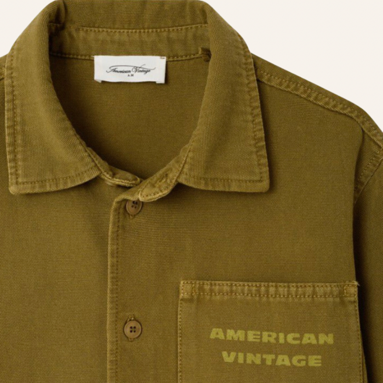 American Vintage AMV kids shirt Lycaz - Vintage moss