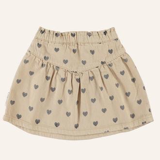 Piupiuchick Piupiuchick Short skirt - Beige/black hearts