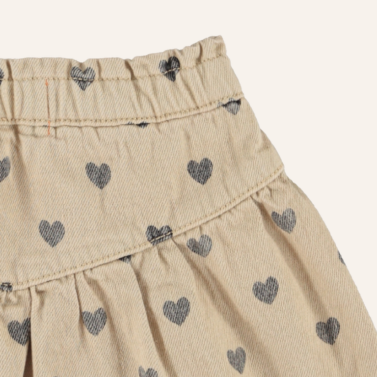 Piupiuchick Piupiuchick Short skirt - Beige/black hearts