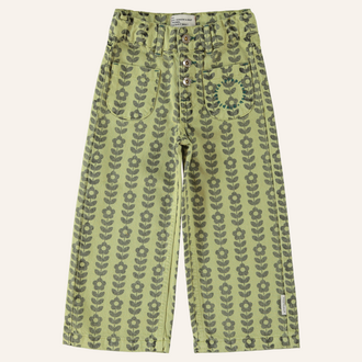 Piupiuchick Piupiuchick Flare trouser - Green/black flowers