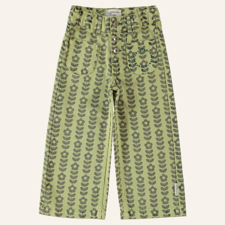 Piupiuchick Piupiuchick Flare trouser - Green/black flowers