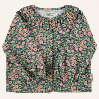 Piupiuchick Piupiuchick Blouse collar - Green multicolor flowers