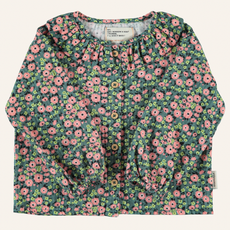 Piupiuchick Piupiuchick Blouse collar - Green multicolor flowers