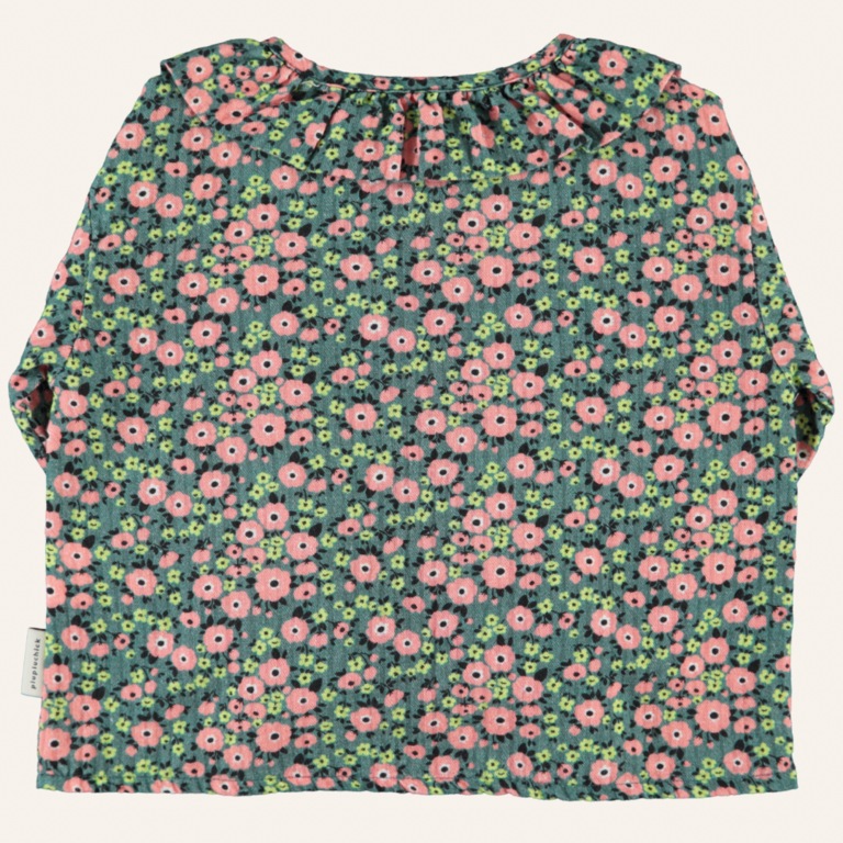 Piupiuchick Piupiuchick Blouse collar - Green multicolor flowers