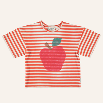 Piupiuchick Piupiuchick Oversized shirt - red stripes apple