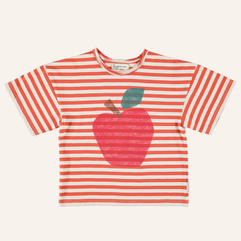 Piupiuchick Piupiuchick Oversized shirt - red stripes apple