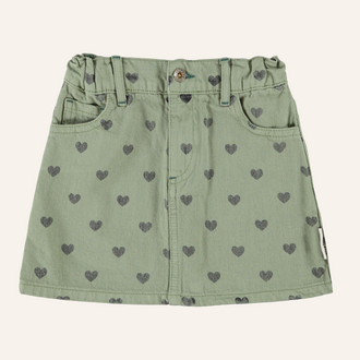 Piupiuchick Piupiuchick short skirt - Olive/black hearts