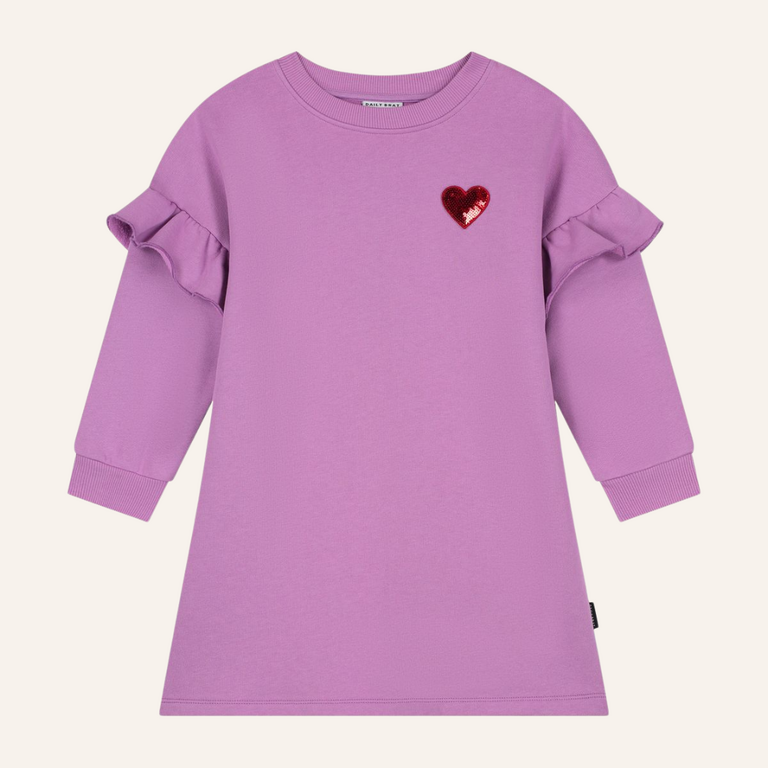 Daily Brat Daily Brat - Sweatdress Heart - Pink