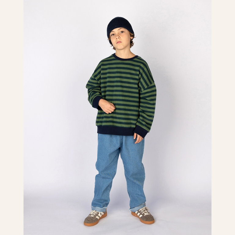 Nixnut Nixnut Rel sweater - Moss stripe