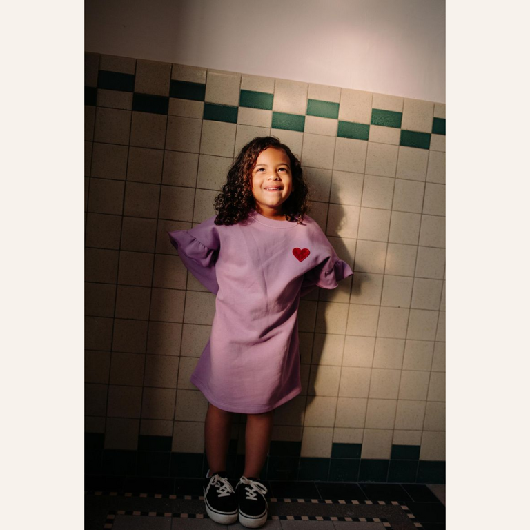 Daily Brat Daily Brat - Sweatdress Heart - Pink