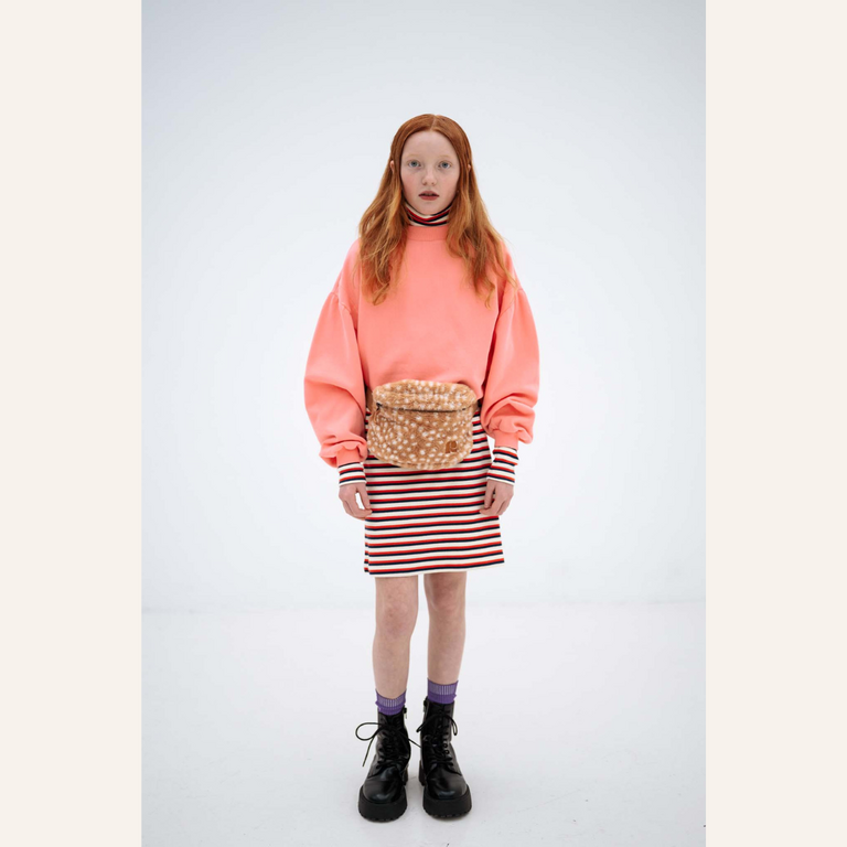Repose AMS Repose AMS Crop Heart Sweater - Cheeky Flamingo