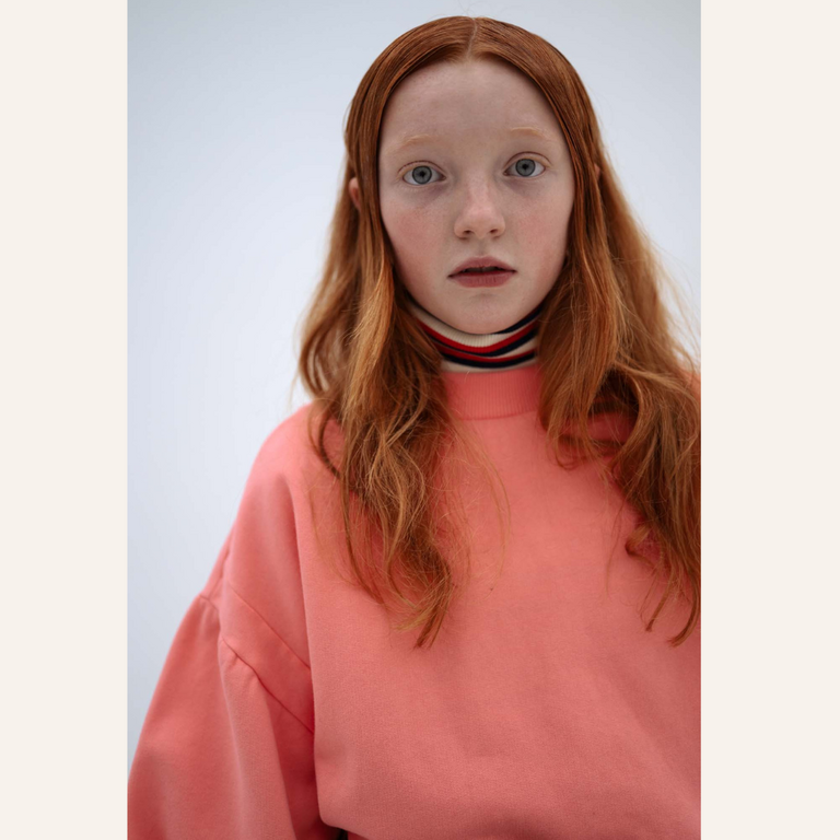 Repose AMS Repose AMS Crop Heart Sweater - Cheeky Flamingo