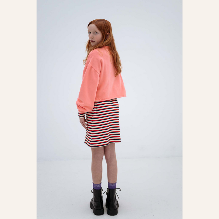 Repose AMS Repose AMS Crop Heart Sweater - Cheeky Flamingo