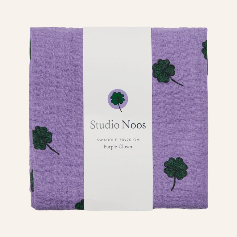 Studio Noos Studio Noos Swaddle Print Medium | Purple Clover