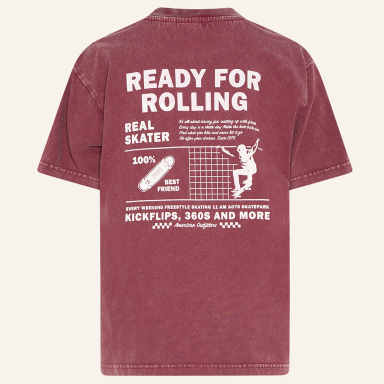 Ao76 AO76 Kanje T-shirt skater - Bordeaux