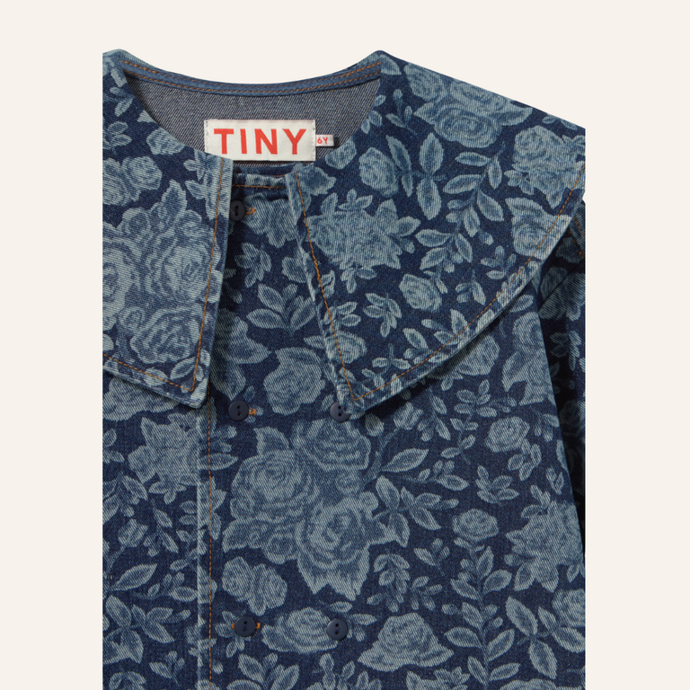 Tiny Cottons Tiny Cottons Tonal Roses Denim Dress