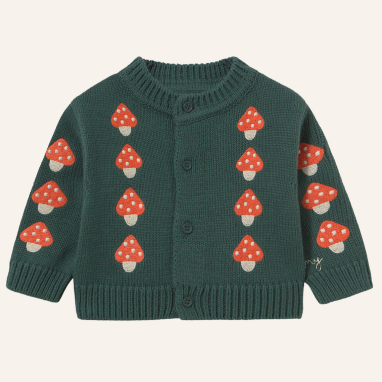Tiny Cottons Tiny Cottons Mini Mushrooms Baby Cardigan