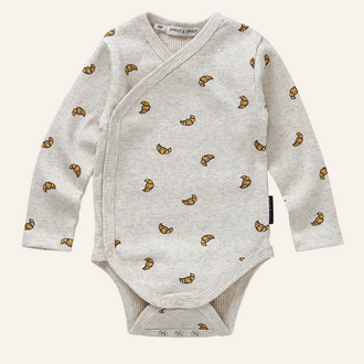 Sproet & Sprout Sproet&Sprout baby rib romper croissant - Ivory