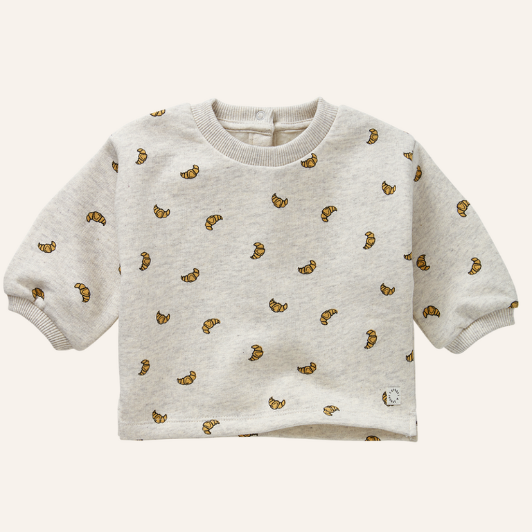 Sproet & Sprout Sproet&Sprout baby sweatshirt croissant print - Ivory