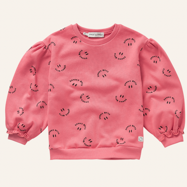 Sproet & Sprout Sproet&Sprout Sweatshirt Club chaos print pink - Bloom