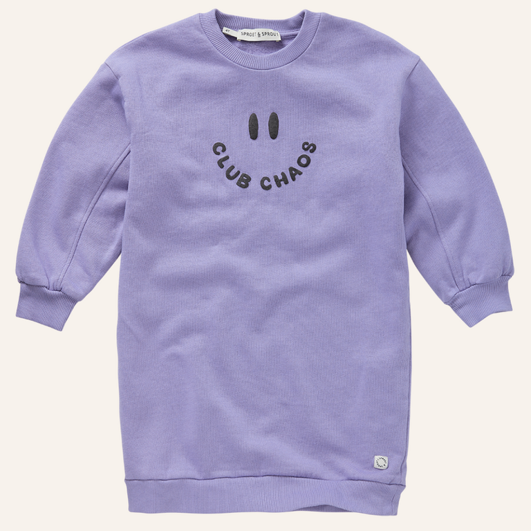 Sproet & Sprout Sproet&Sprout Sweat dress club chaos - Crayon cloud