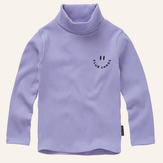 Sproet & Sprout Sproet&Sprout Rib turtle neck - Purple crayon cloud