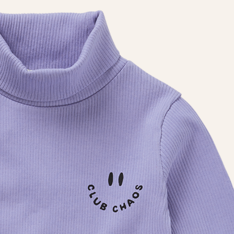 Sproet & Sprout Sproet&Sprout Rib turtle neck - Purple crayon cloud