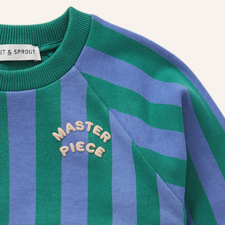 Sproet & Sprout Sproet&Sprout Sweatshirt Block stripes - Deep green