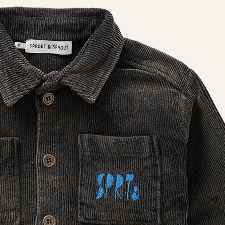 Sproet & Sprout Sproet&Sprout Corduroy shirt jacket - Washed black