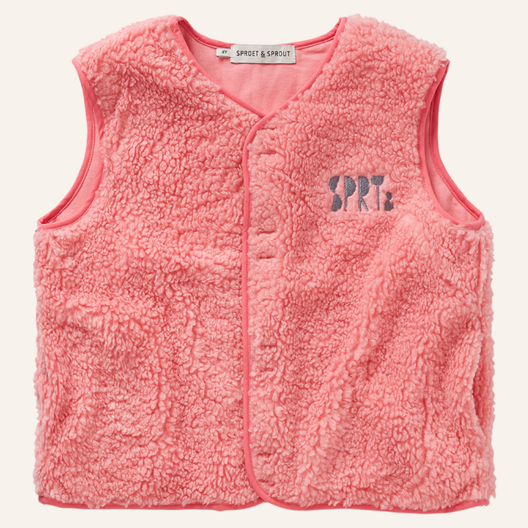Sproet & Sprout Sproet&Sprout Loose teddy gilet - Bloom
