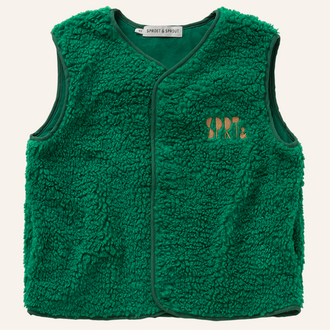 Sproet & Sprout Sproet&Sprout Loose teddy gilet - Deep green