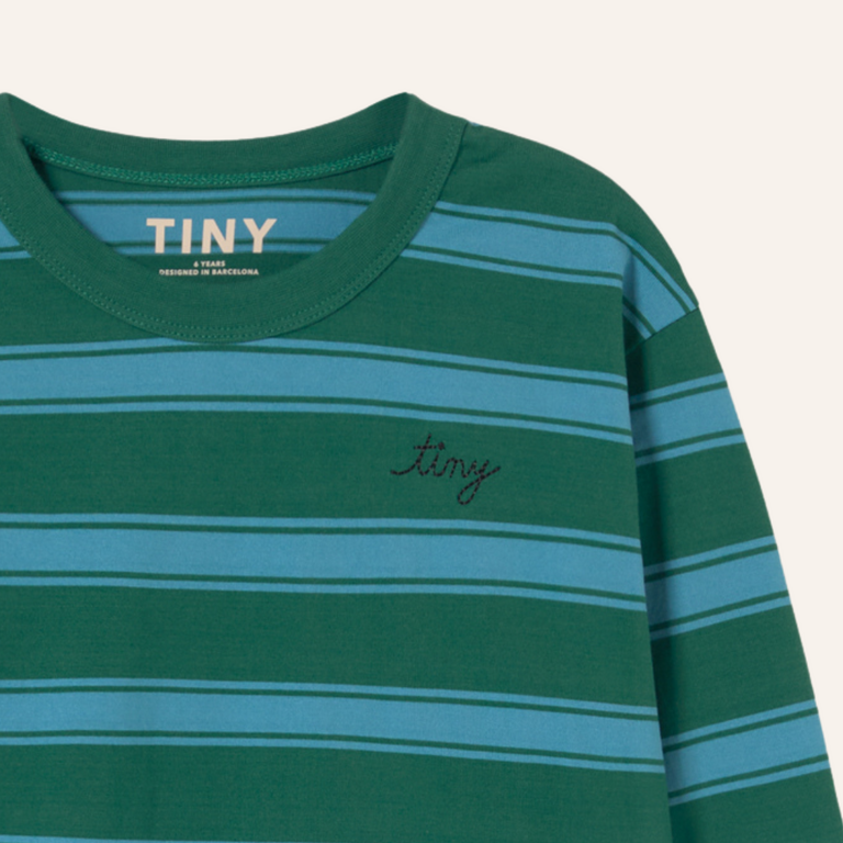 Tiny Cottons Tiny Cottons Retro Stripes Sleeve Tee | Green