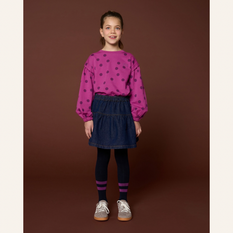 Petit Blush Petit Blush Carly sweater dots - Deep orchid