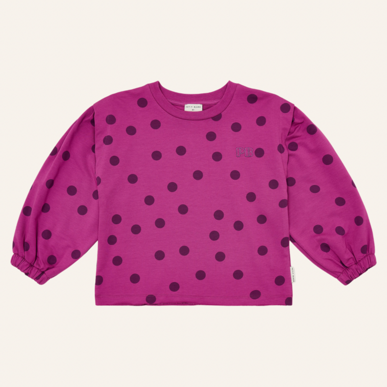 Petit Blush Petit Blush Carly sweater dots - Deep orchid