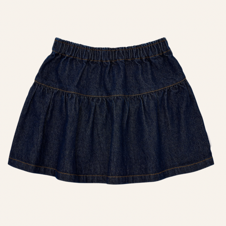 Petit Blush Petit Blush Denim mini ruffle skirt - Dark blue