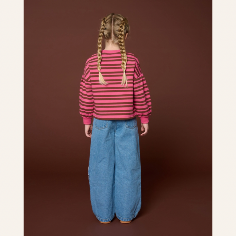 Petit Blush Petit Blush Easy sweater stripe - Pink/brown