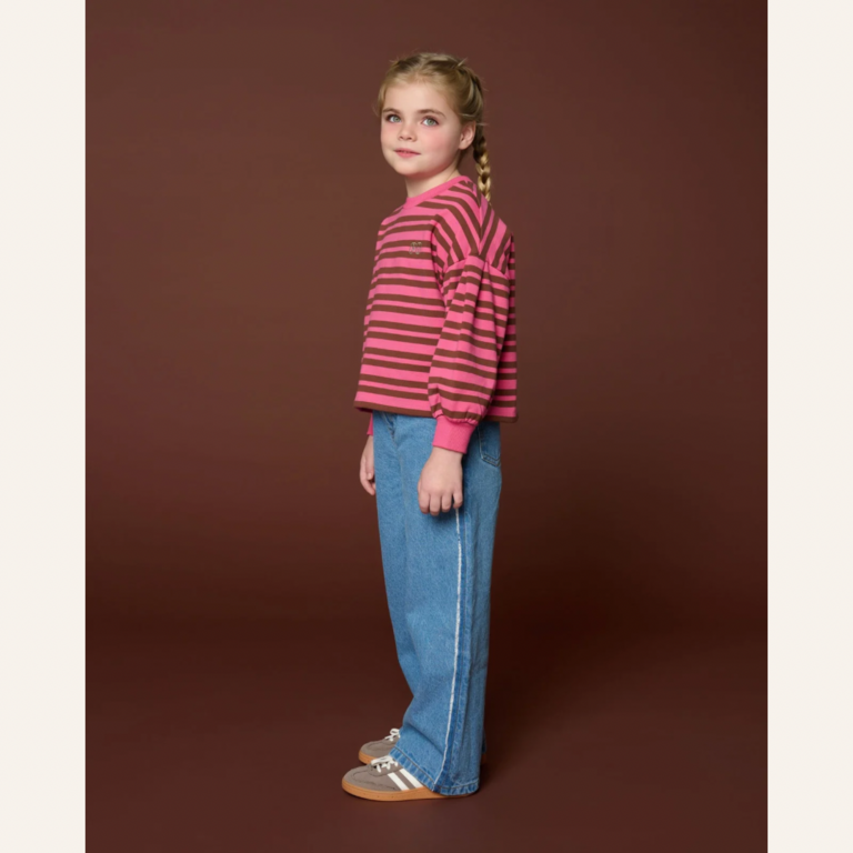 Petit Blush Petit Blush Easy sweater stripe - Pink/brown
