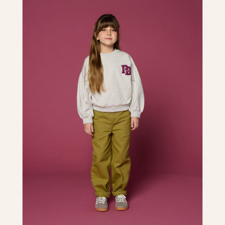 Petit Blush Petit Blush Easy sweater PB logo - Grey melange