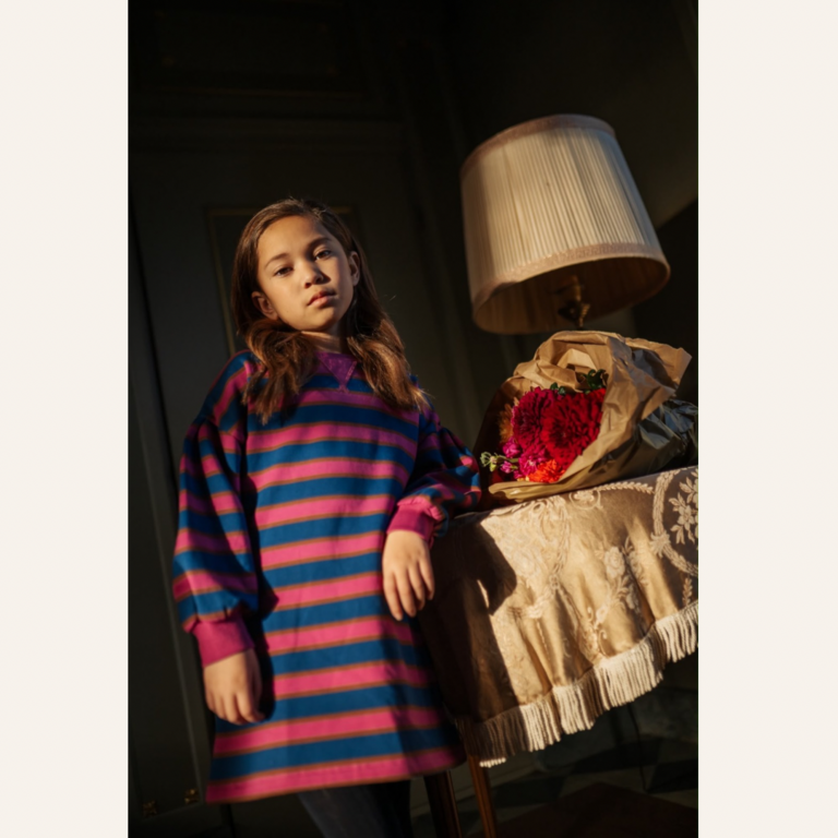 Petit Blush Petit Blush Sweater dress bisous - Stripe