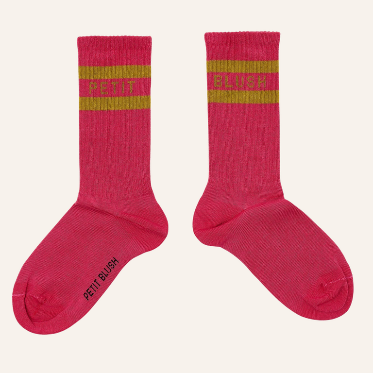 Petit Blush Petit Blush sport socks - Raspberry/moss