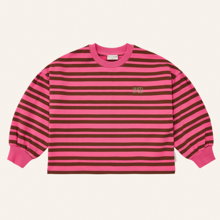 Petit Blush Petit Blush Easy sweater stripe - Pink/brown