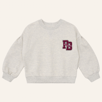 Petit Blush Petit Blush Easy sweater PB logo - Grey melange