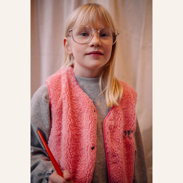 Sproet & Sprout Sproet&Sprout Loose teddy gilet - Bloom